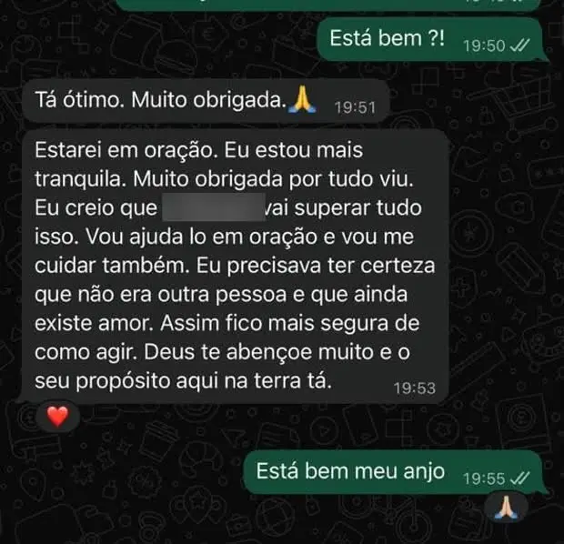 Cliente diz que precisava ter certeza sobre a situa&ccedil;&atilde;o e ficou mais segura de como agir.